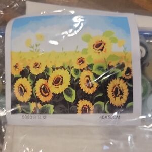 Amazon Sunflower Landscape Painting - Yellow and Green